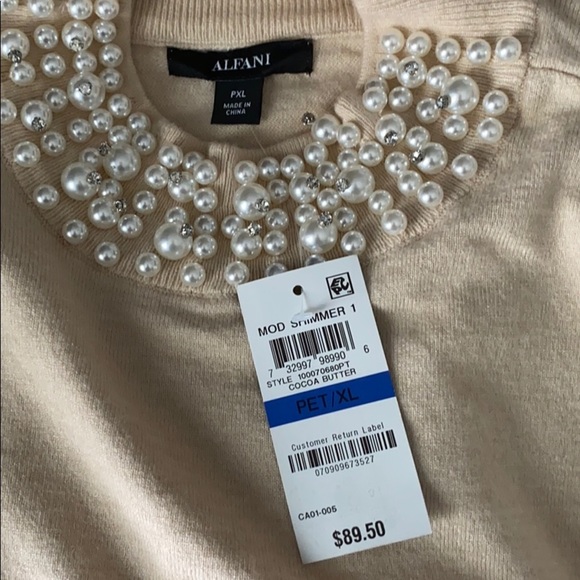 Alfani Pearl Rhinestone Sweater - Picture 10 of 11